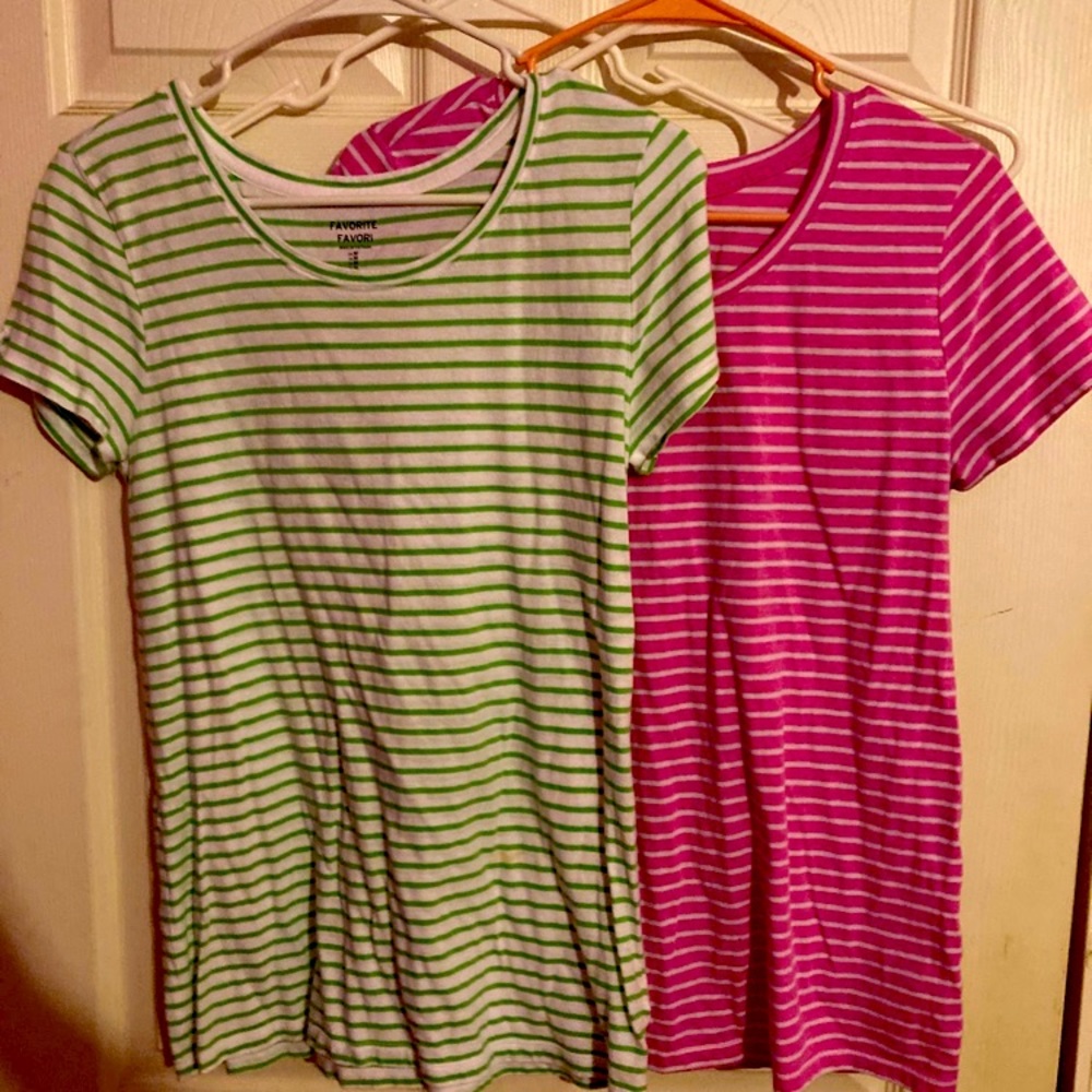 Two ladies stripped shirts
